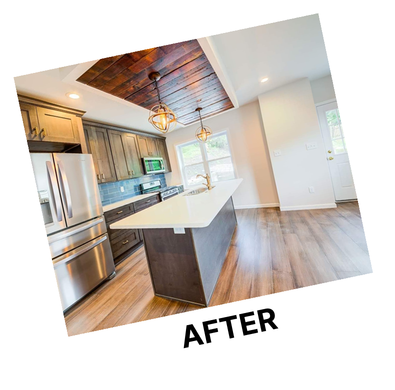 Photo of full gut kitchen remodel (after)
