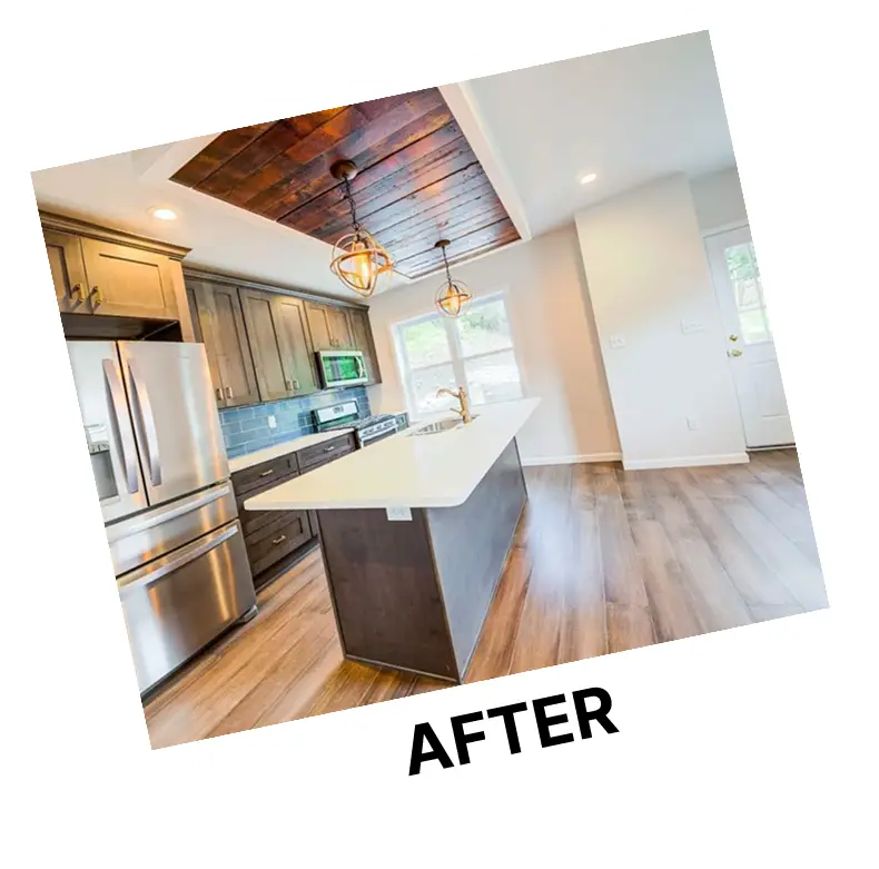 Photo of full gut kitchen remodel (after)