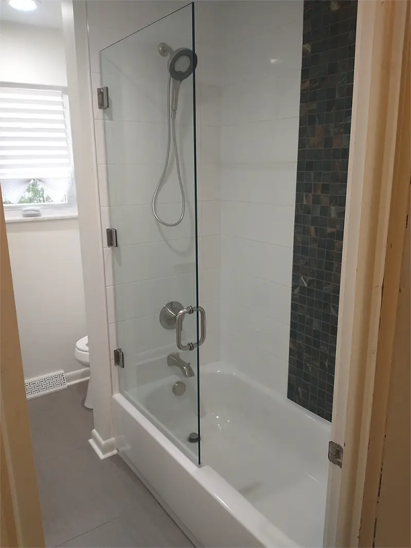 Photo of finished small bathroom remodel