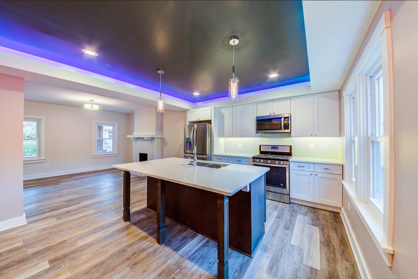 Photo of kitchen remodel including full drywall replacement in Pittsburgh.